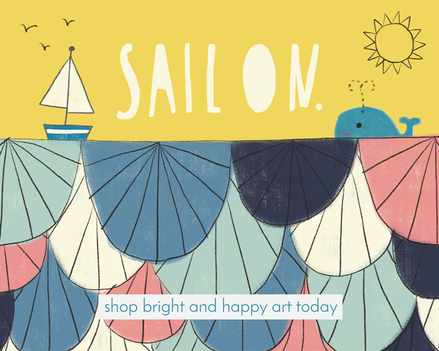 Honeyberry Studios Sail On Art Print
